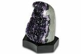 Deep Purple Amethyst Geode With Wood Base - Uruguay #342799-1